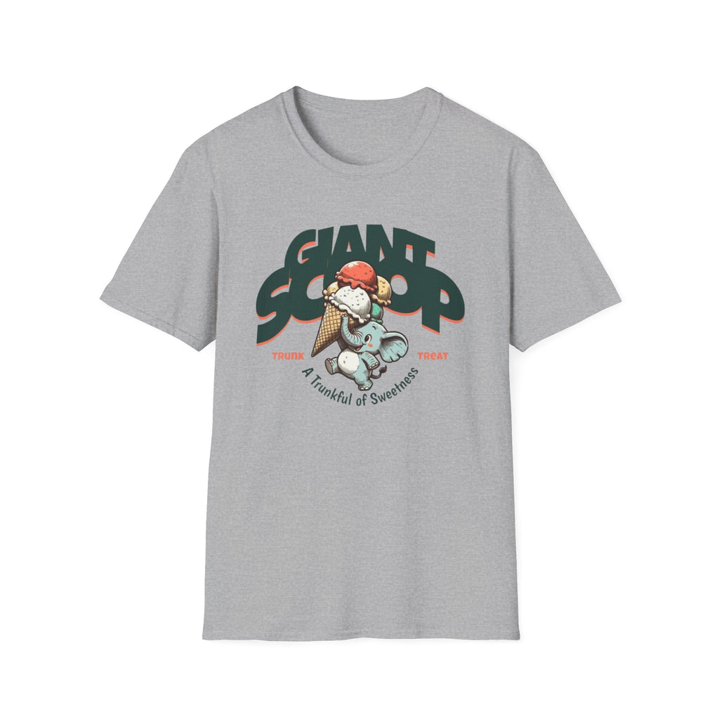 T-Shirt — 'Giant Scoop' Cute Elephant Ice Cream Graphic Tee