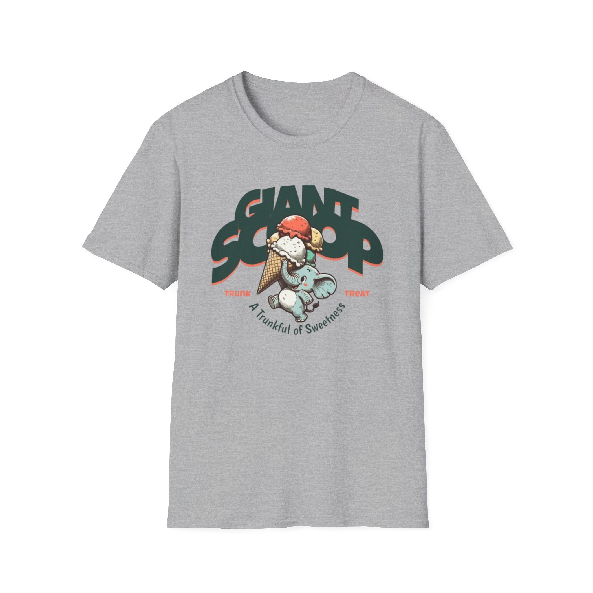 T-Shirt — 'Giant Scoop' Cute Elephant Ice Cream Graphic Tee
