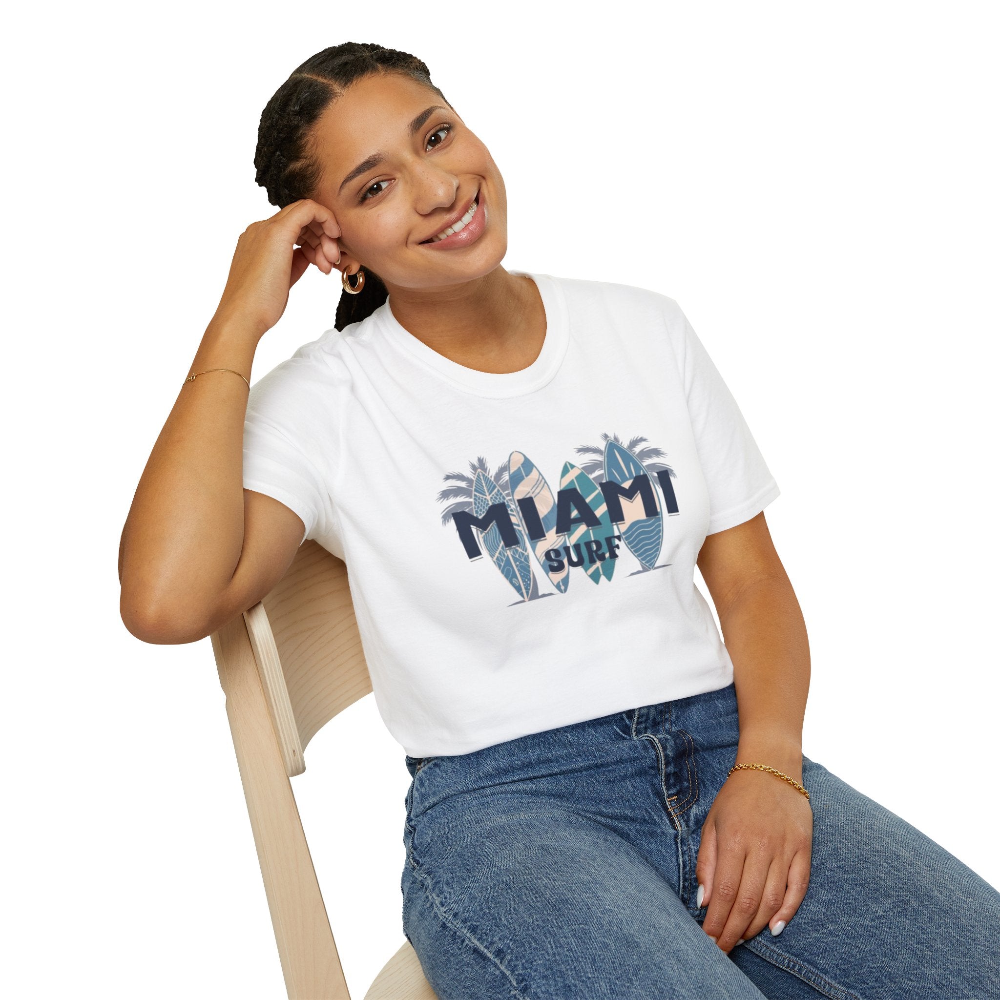 Miami Surf T-Shirt — Vintage Surfboard Palm Beach Tee