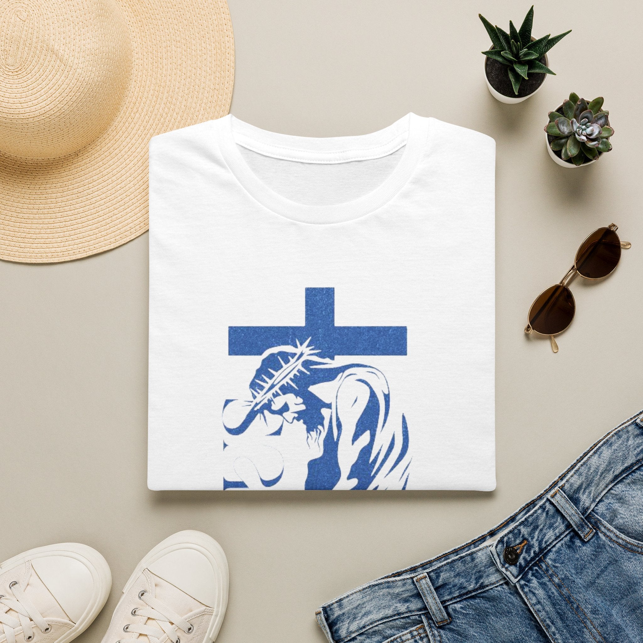 Christian Jesus Cross T-Shirt — Crown of Thorns Faith Tee