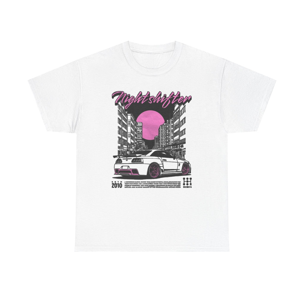 Night Shifter Tee — Retro Neon Racecar Streetwear