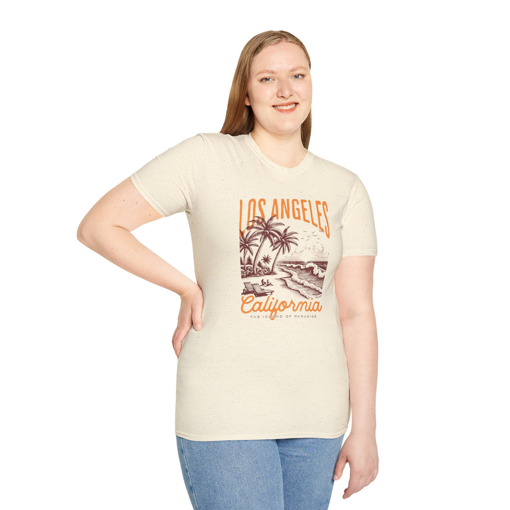 Los Angeles California Beach T-Shirt — Vintage Palm Tree Surf Sunset Tee
