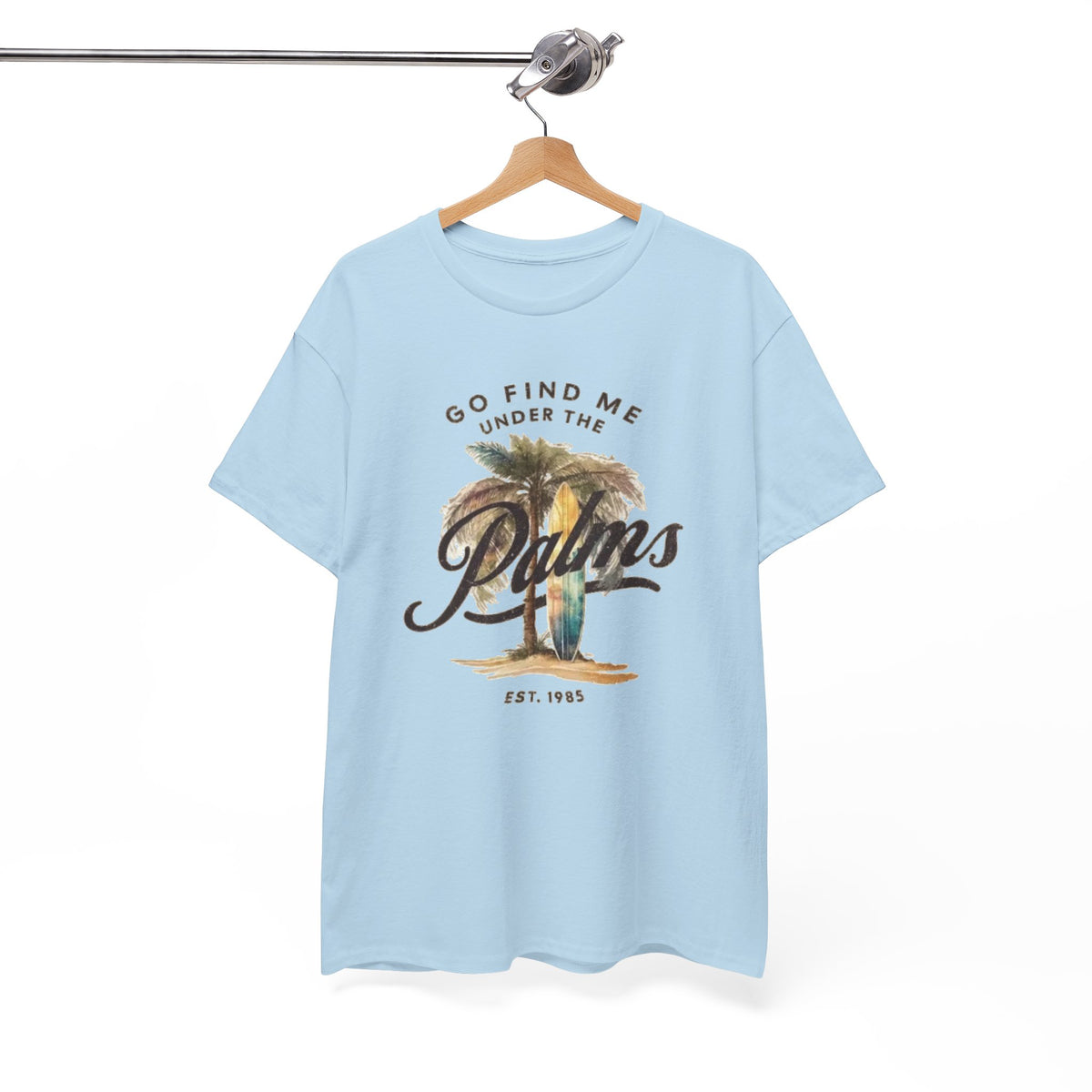 Palms Vintage Tee — "Go Find Me Under the Palms" Tropical Graphic Shirt