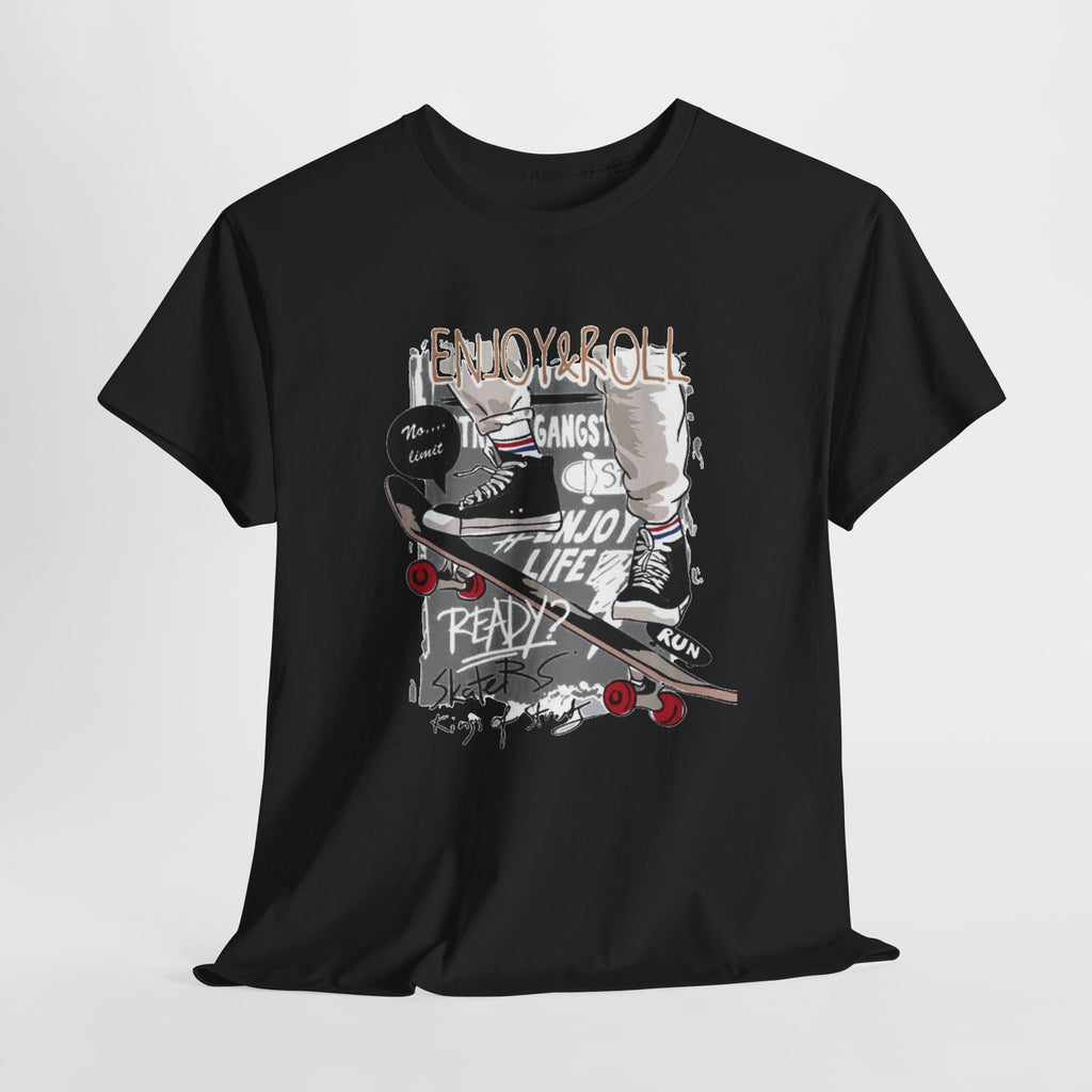 Skateboard Graphic Tee — "Ready to Roll" Vintage Skate Life Shirt