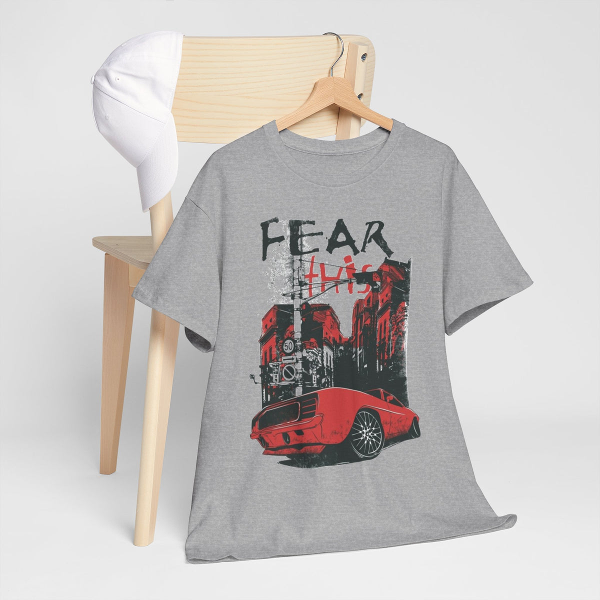 Retro Red Muscle Car City Street Racing T‑Shirt
