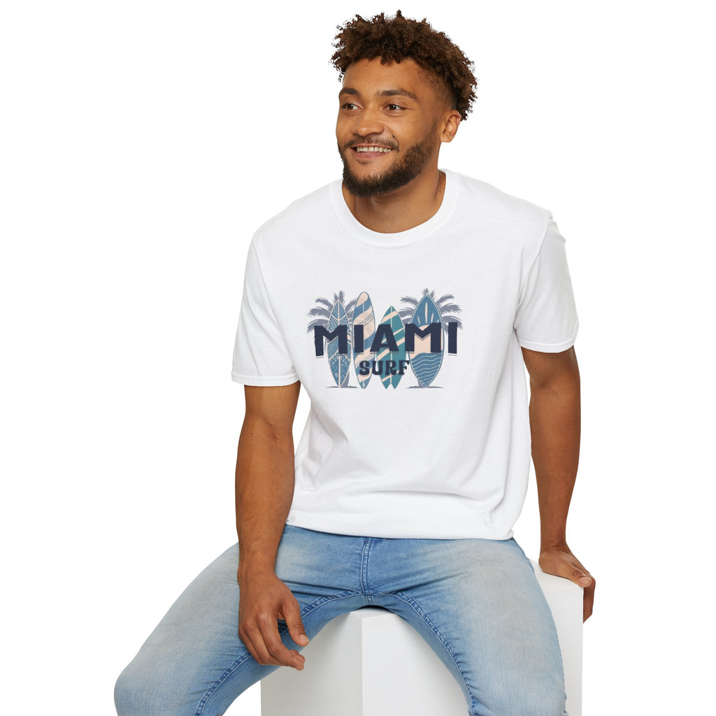 Miami Surf T-Shirt — Vintage Surfboard Palm Beach Tee