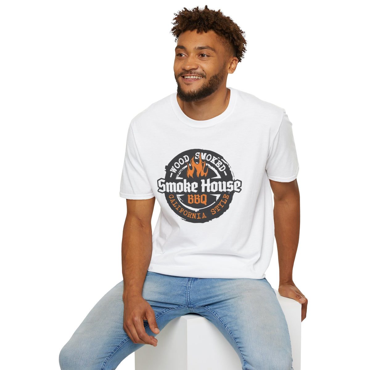 Smoke House BBQ T-Shirt — Wood Smoked Grill Logo Tee