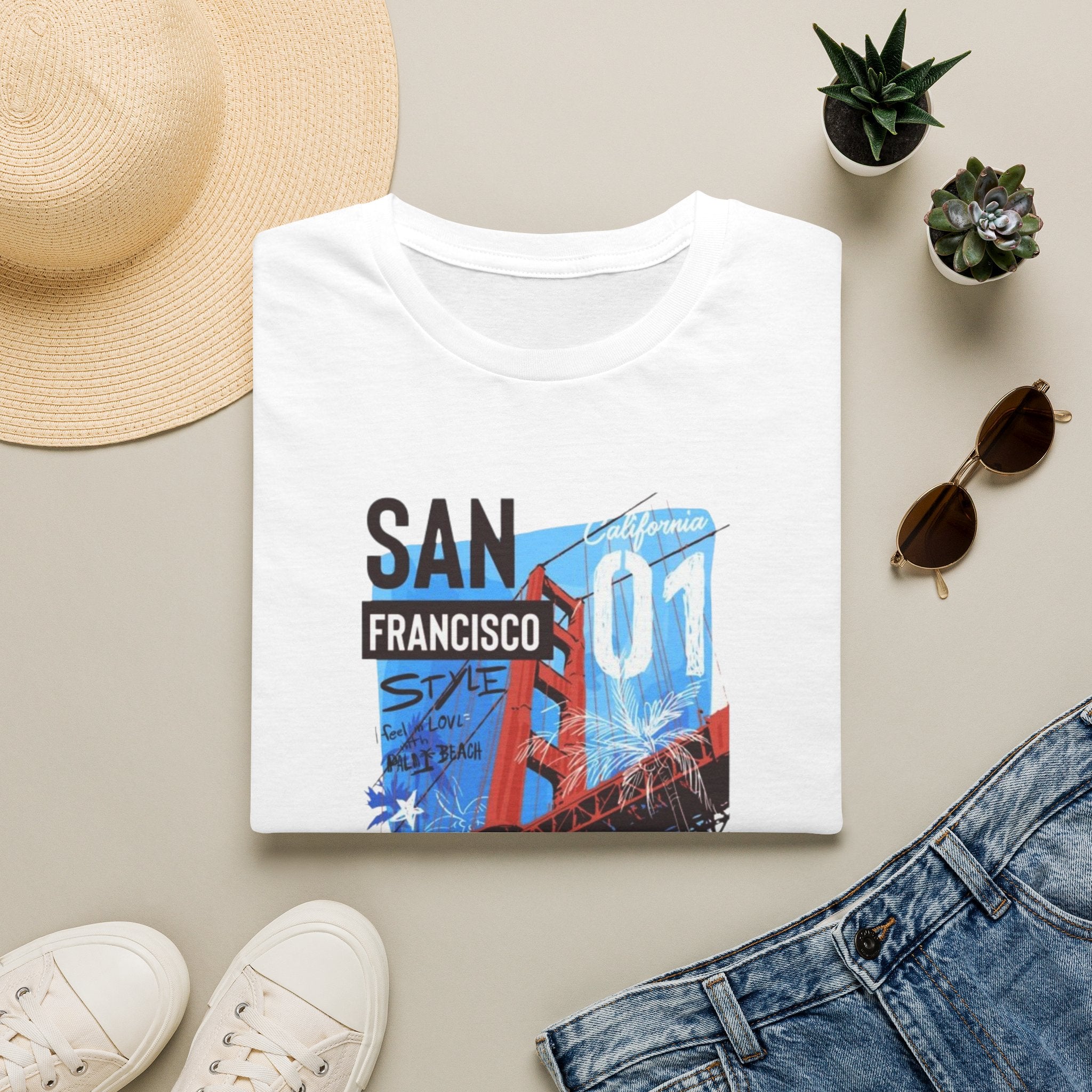 San Francisco Graphic T-Shirt — Golden Gate 01 Vintage City Tee
