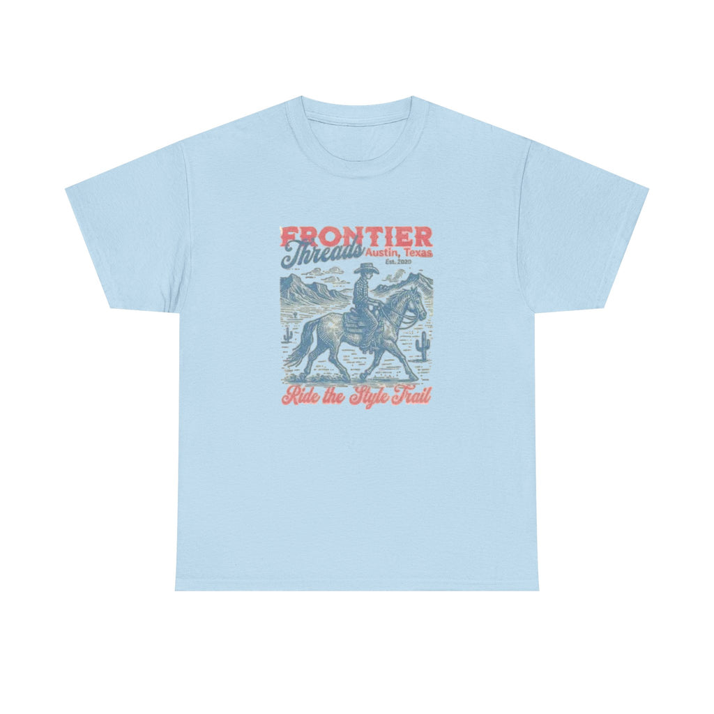 Frontier Trail Rider T-Shirt — Vintage Cowboy Western Graphic Tee