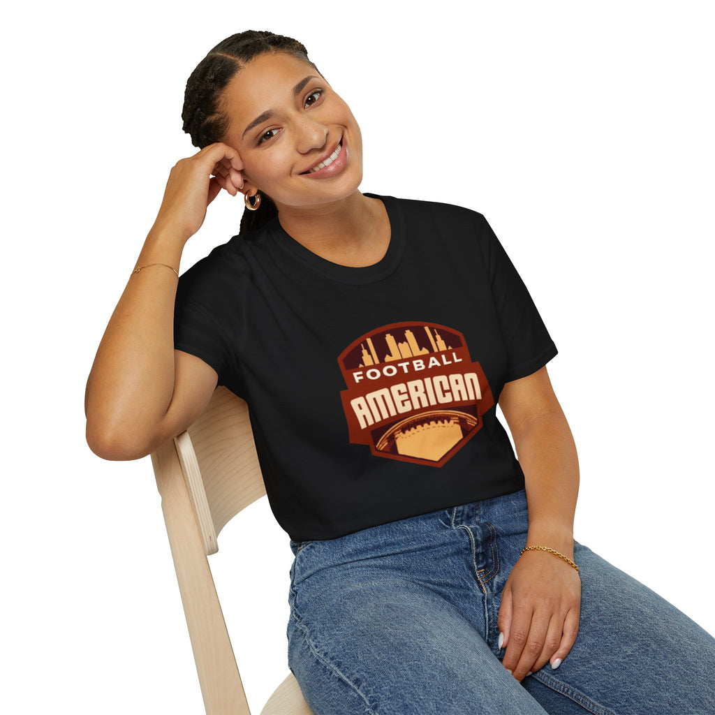 Vintage American Football T-Shirt – City Skyline Helmet Logo Retro Graphic Tee