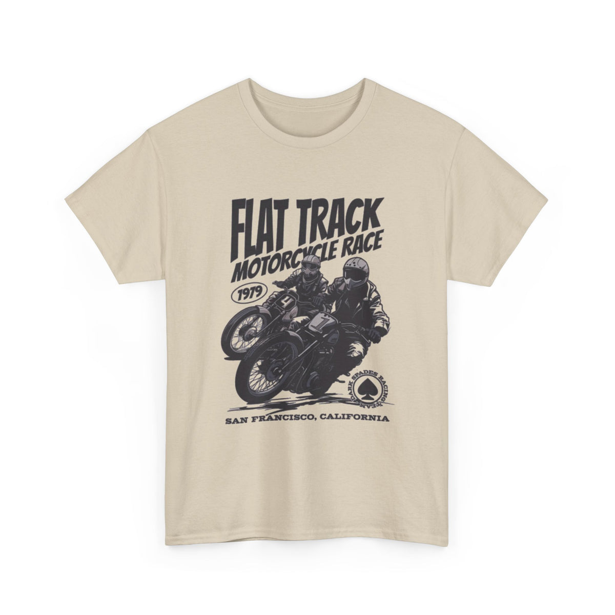 Flat Track Motorcycle Race Tee — Vintage San Francisco Moto Graphic T-Shirt