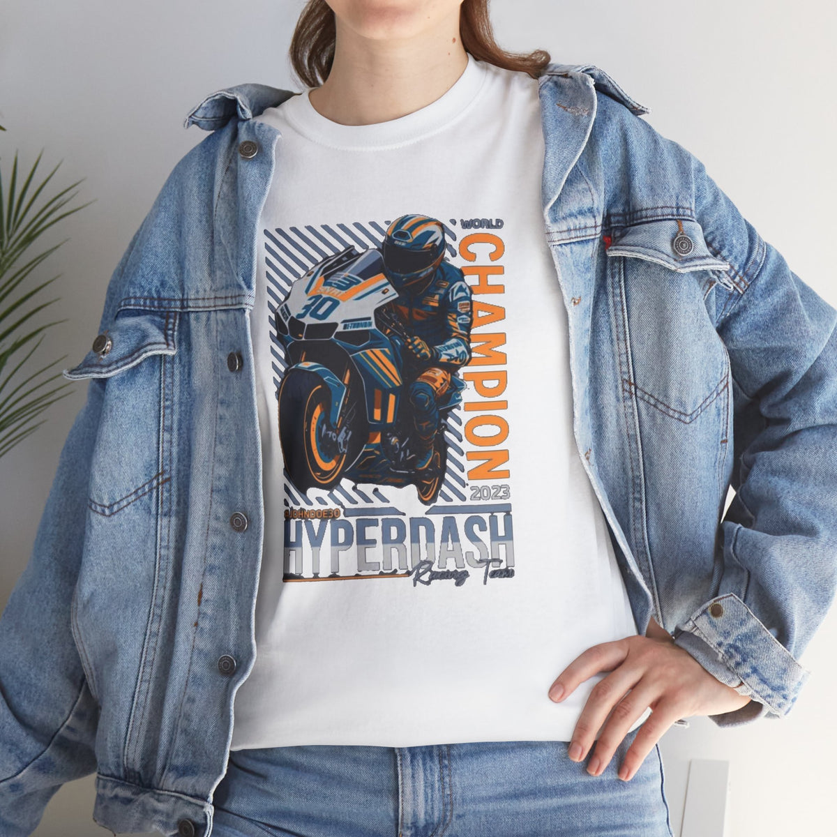 Motorcycle Champion Tee — Hyperdash Racing Graphic T‑Shirt