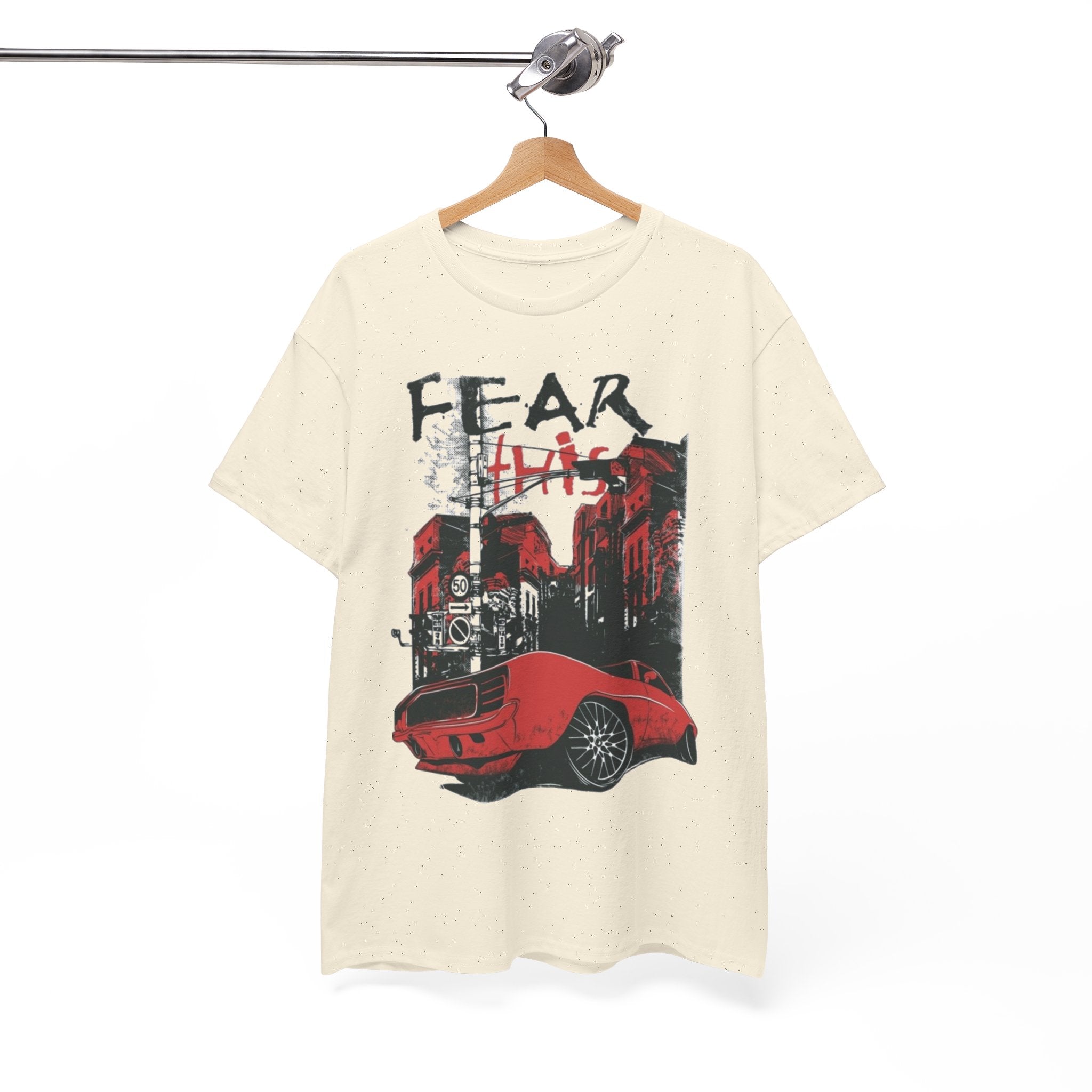 Retro Red Muscle Car City Street Racing T‑Shirt