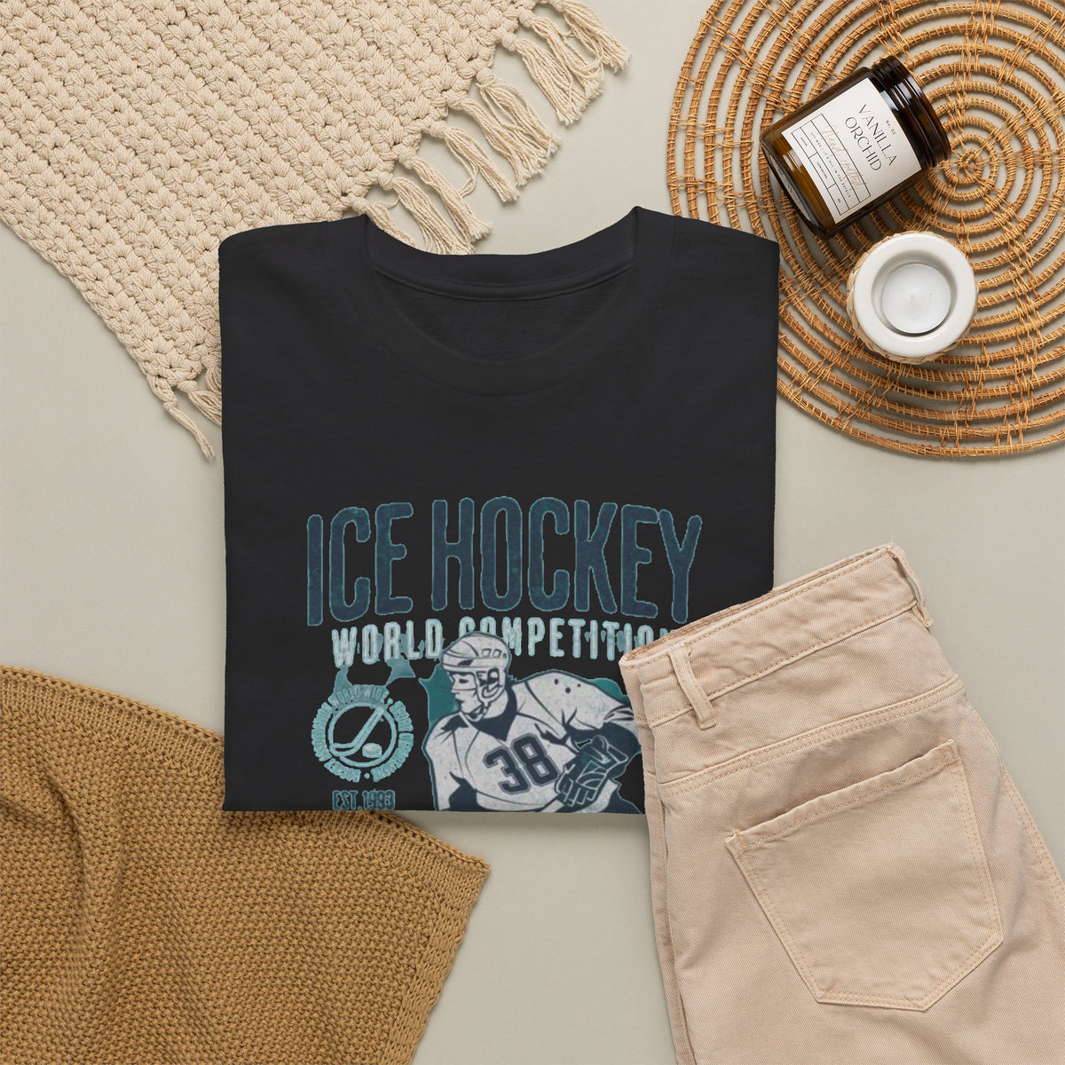 Ice Hockey Player Vintage Graphic Tee