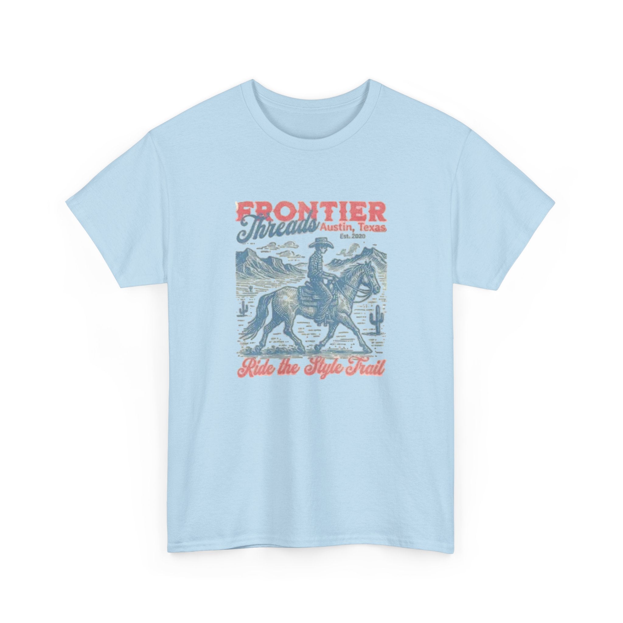 Frontier Trail Rider T-Shirt — Vintage Cowboy Western Graphic Tee