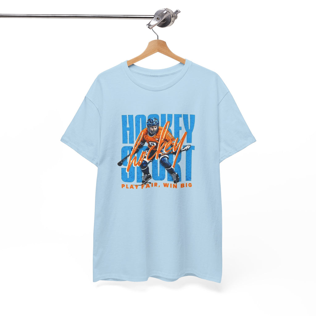 Hockey Spirit Tee — 'Play Fair, Win Big' Retro Hockey Player T-Shirt