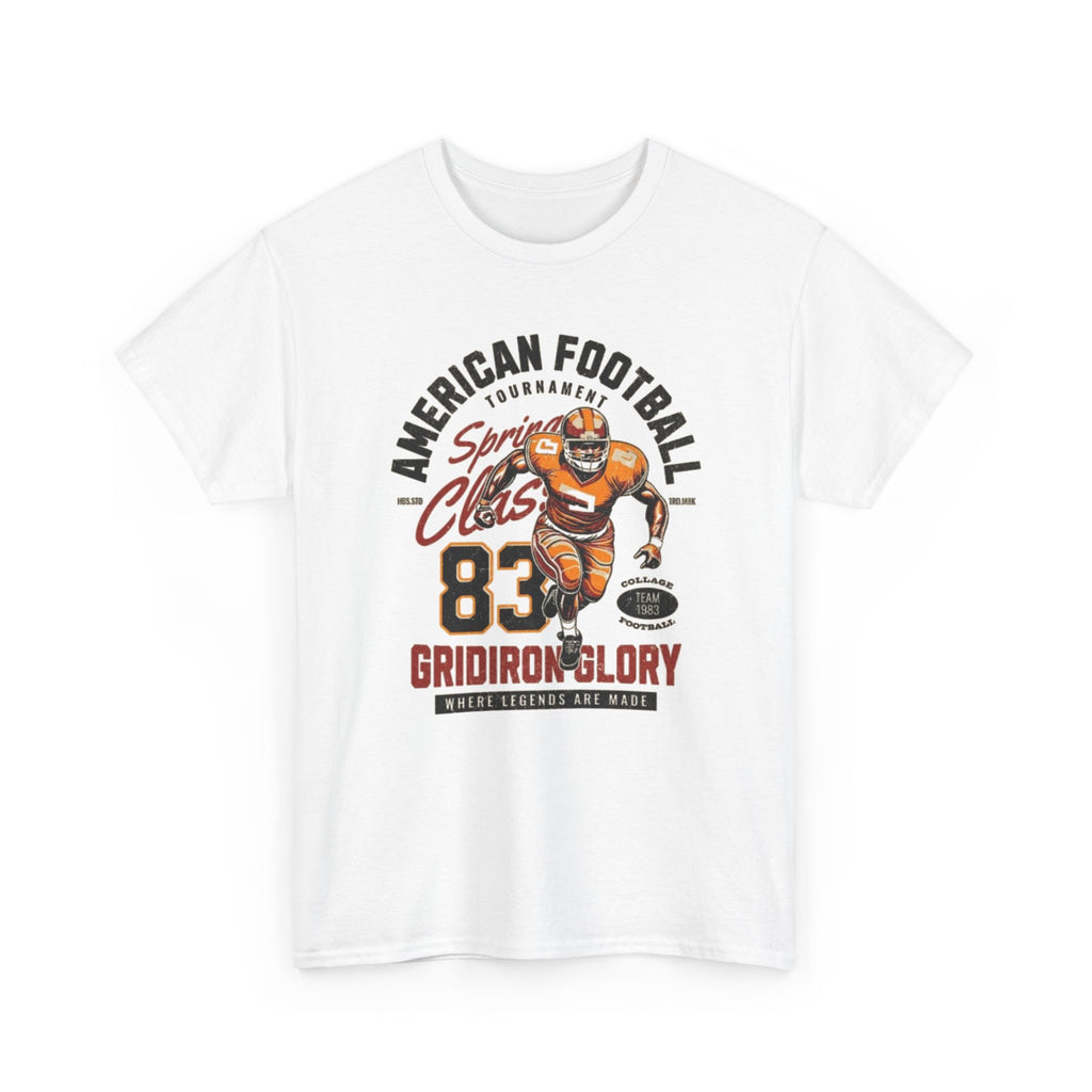 Football Gridiron Glory Tee — Vintage American Football Player Graphic Shirt