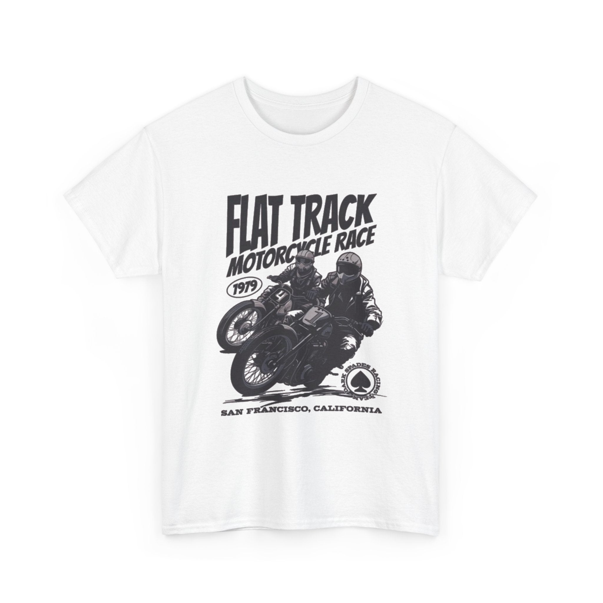 Flat Track Motorcycle Race Tee — Vintage San Francisco Moto Graphic T-Shirt