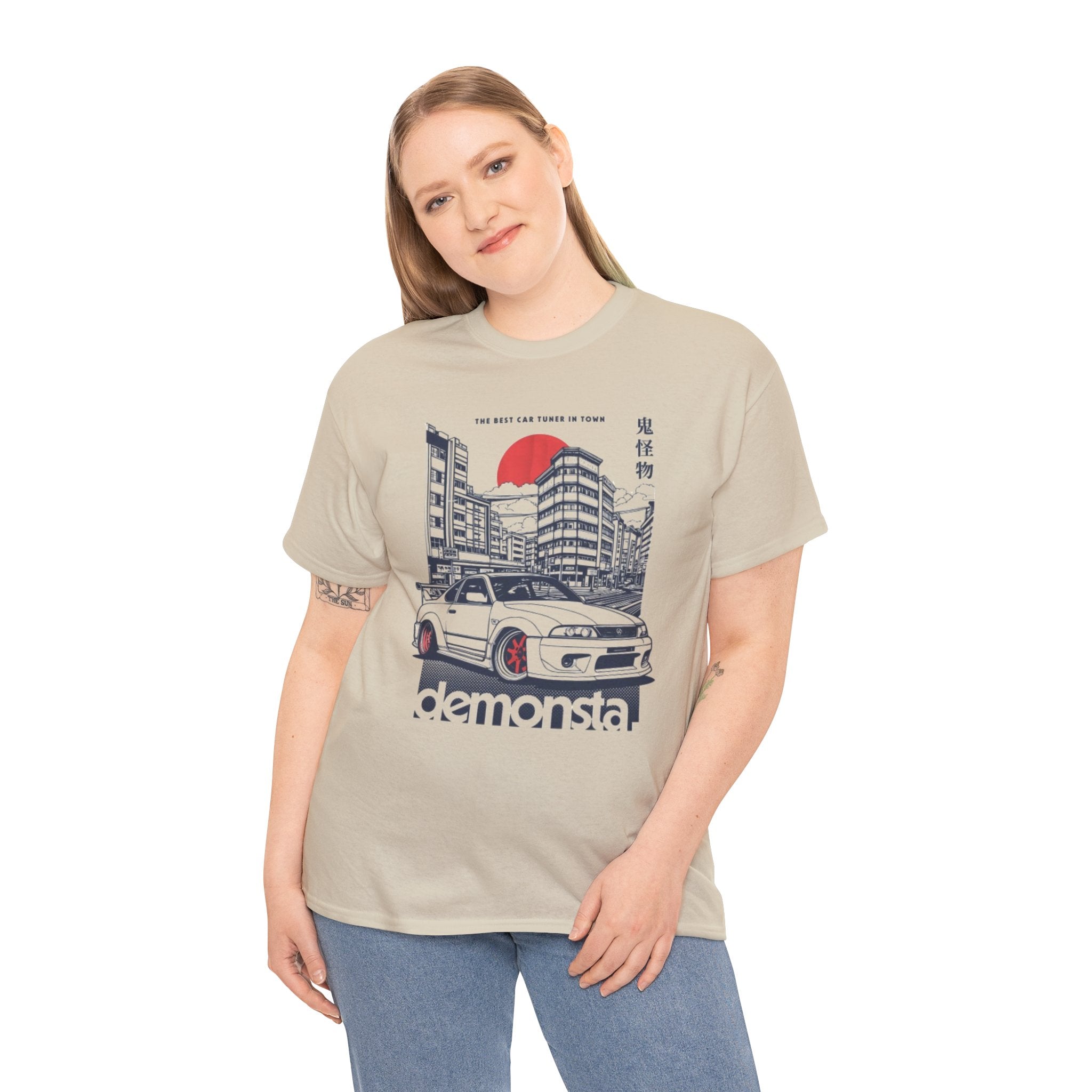 JDM Skyline Car Tee — "demonsta" Japanese Street Racing Graphic Shirt
