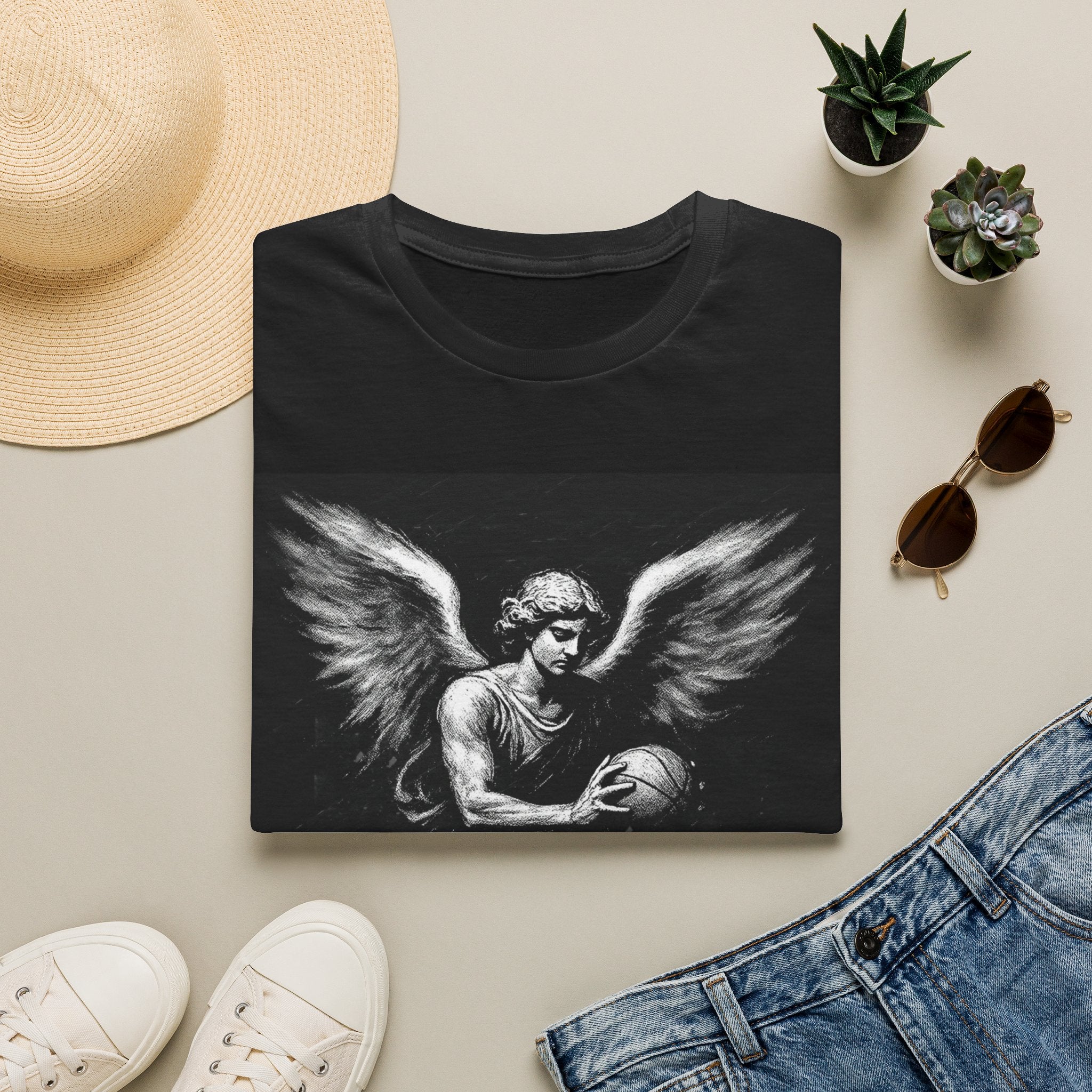 Divine Dribble Angel Basketball Unisex T-Shirt