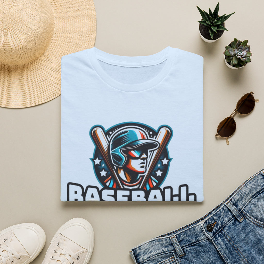 Baseball Player Graphic T-Shirt — Retro Helmet & Bats Sports Tee