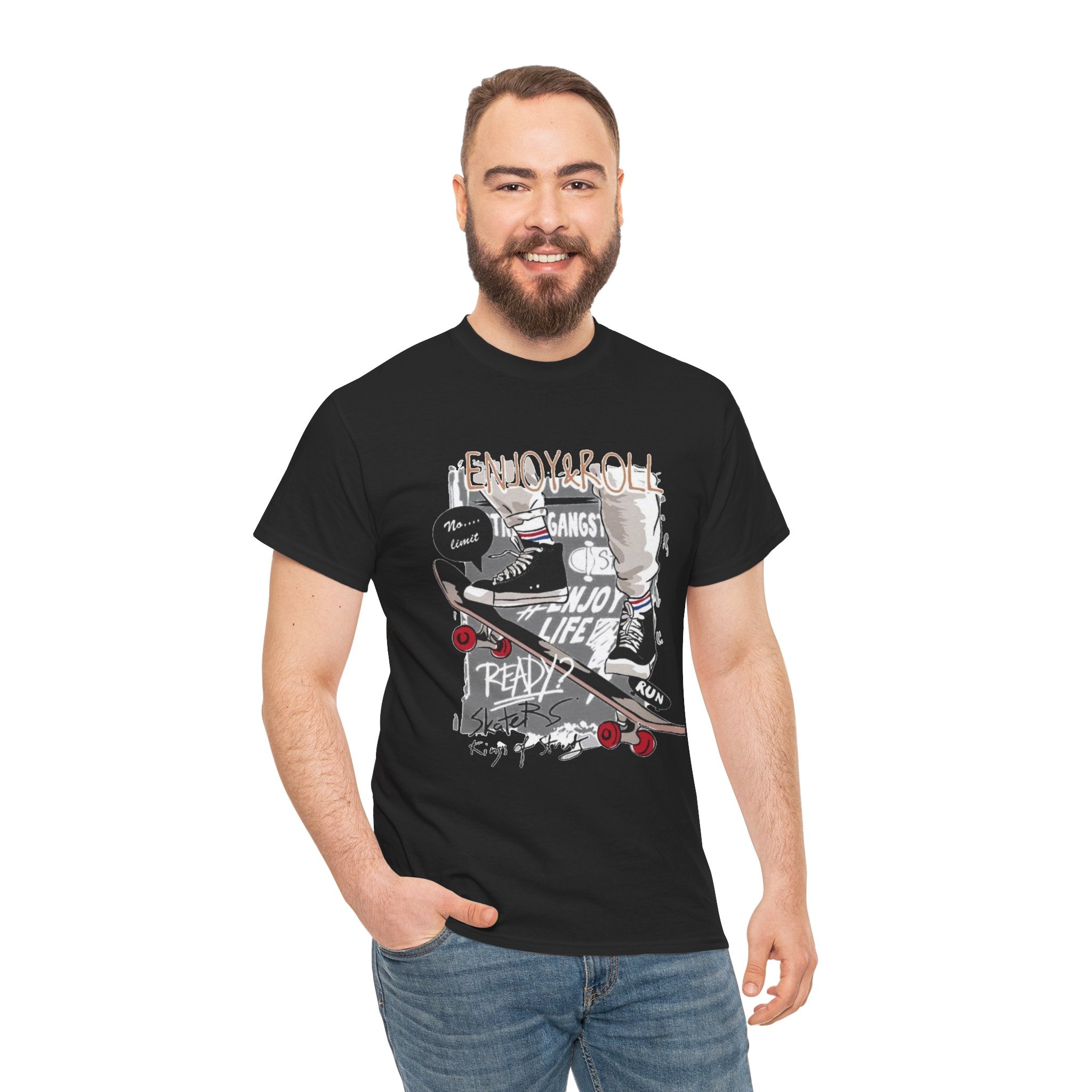 Skateboard Graphic Tee — "Ready to Roll" Vintage Skate Life Shirt
