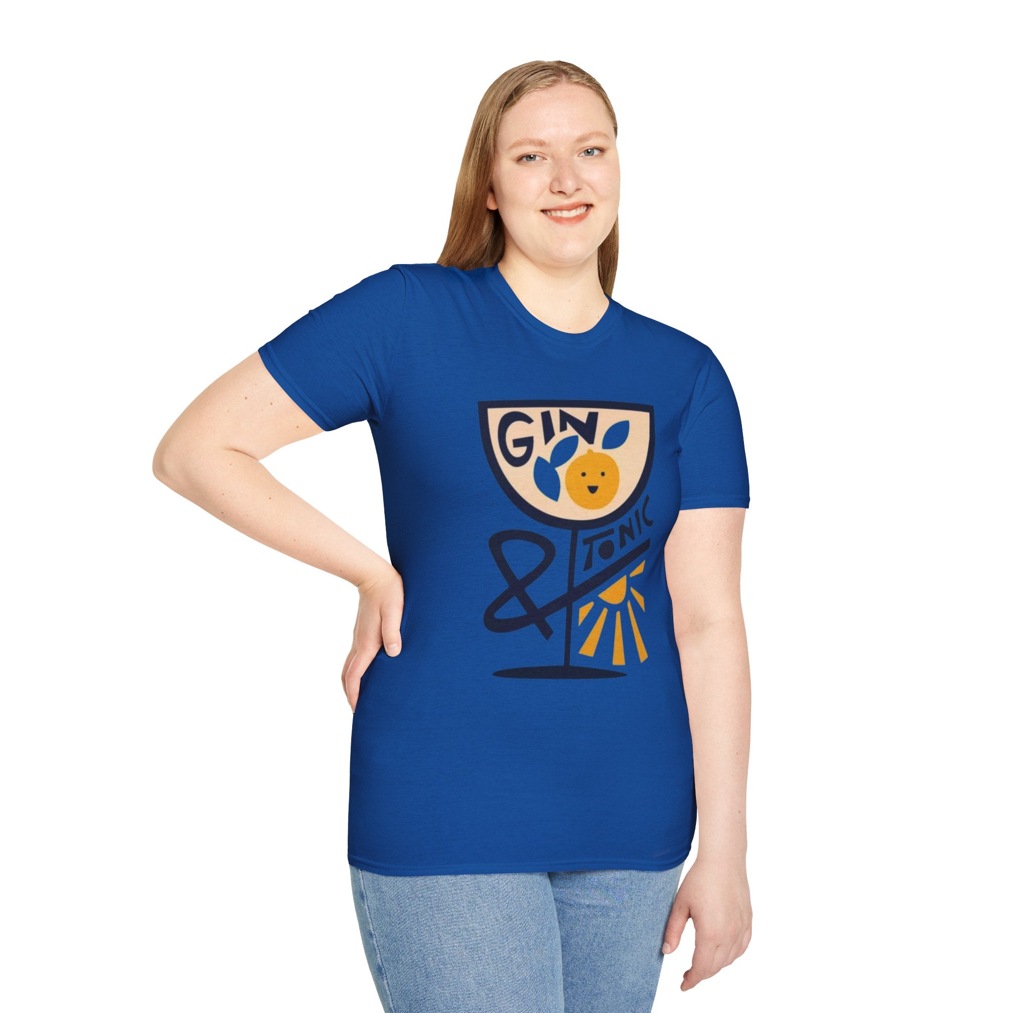 Gin & Tonic Graphic T-Shirt — Retro Cocktail Tee with Orange Slice