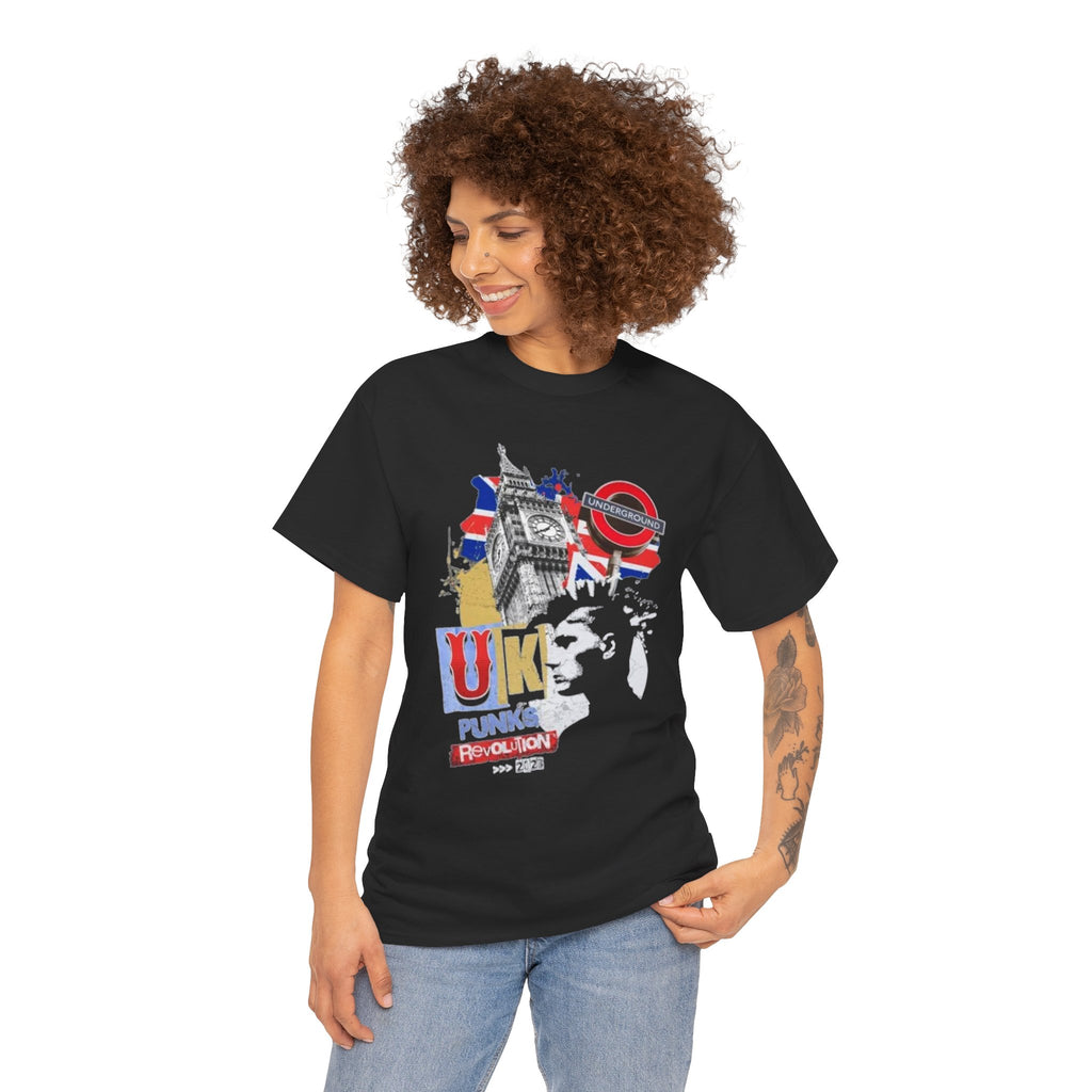 UK Punk Revolution Graphic Tee — Union Jack London Icons T‑Shirt
