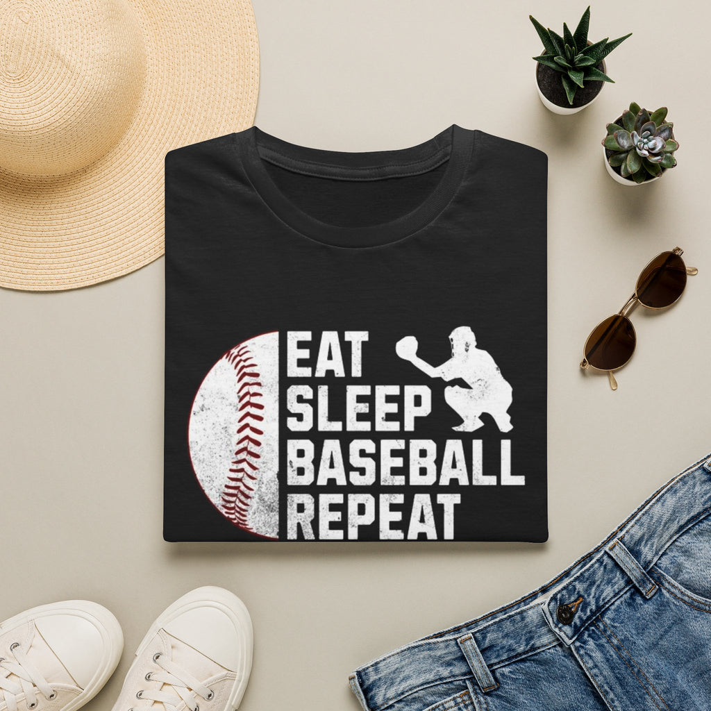 Eat Sleep Baseball Repeat T-Shirt — Baseball Fan Tee