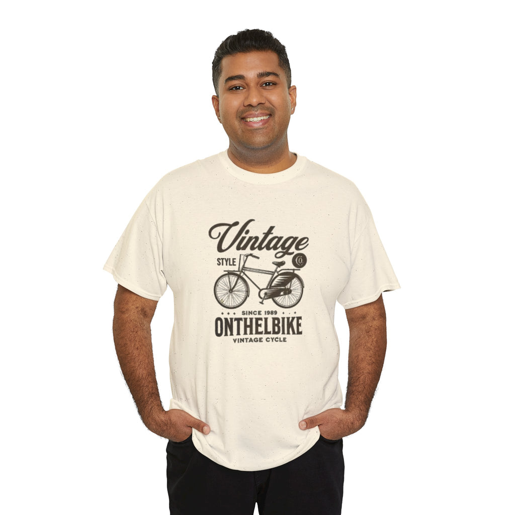 Vintage Bicycle Tee - "Vintage On The Bike" Retro Cycling Graphic T-Shirt