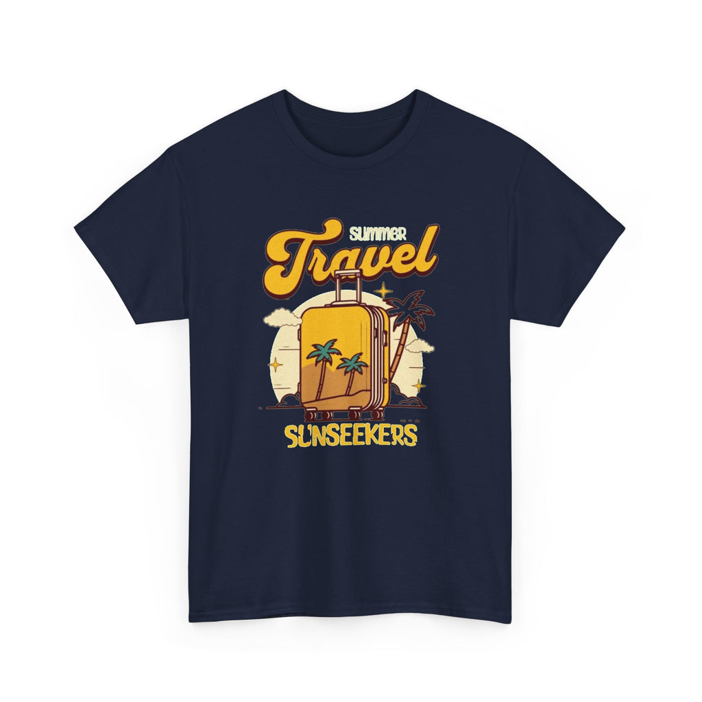 Travel Sunseekers T‑Shirt — Retro Backpack Beach Vacation Tee