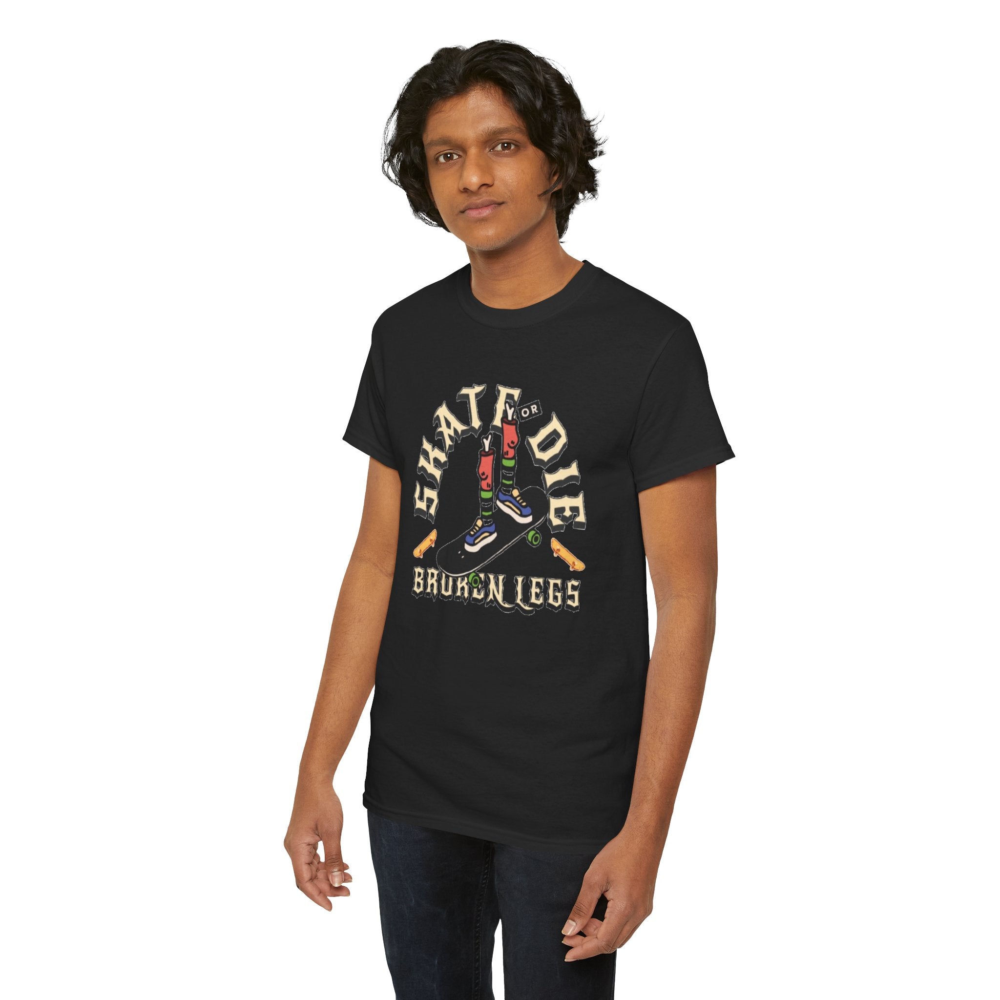 Skate or Die Broken Legs Graphic Tee - Vintage Skateboard Shirt