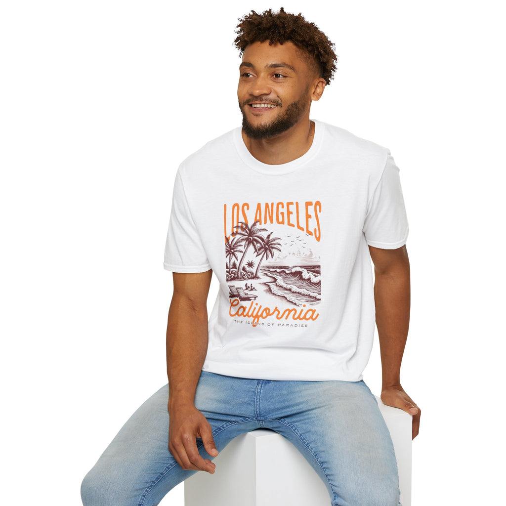 Los Angeles California Beach T-Shirt — Vintage Palm Tree Surf Sunset Tee
