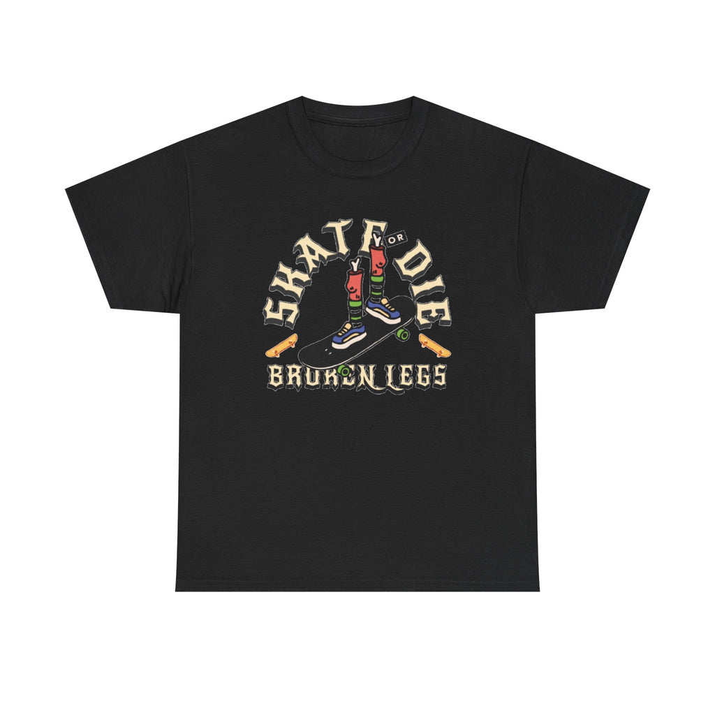 Skate or Die Broken Legs Graphic Tee - Vintage Skateboard Shirt
