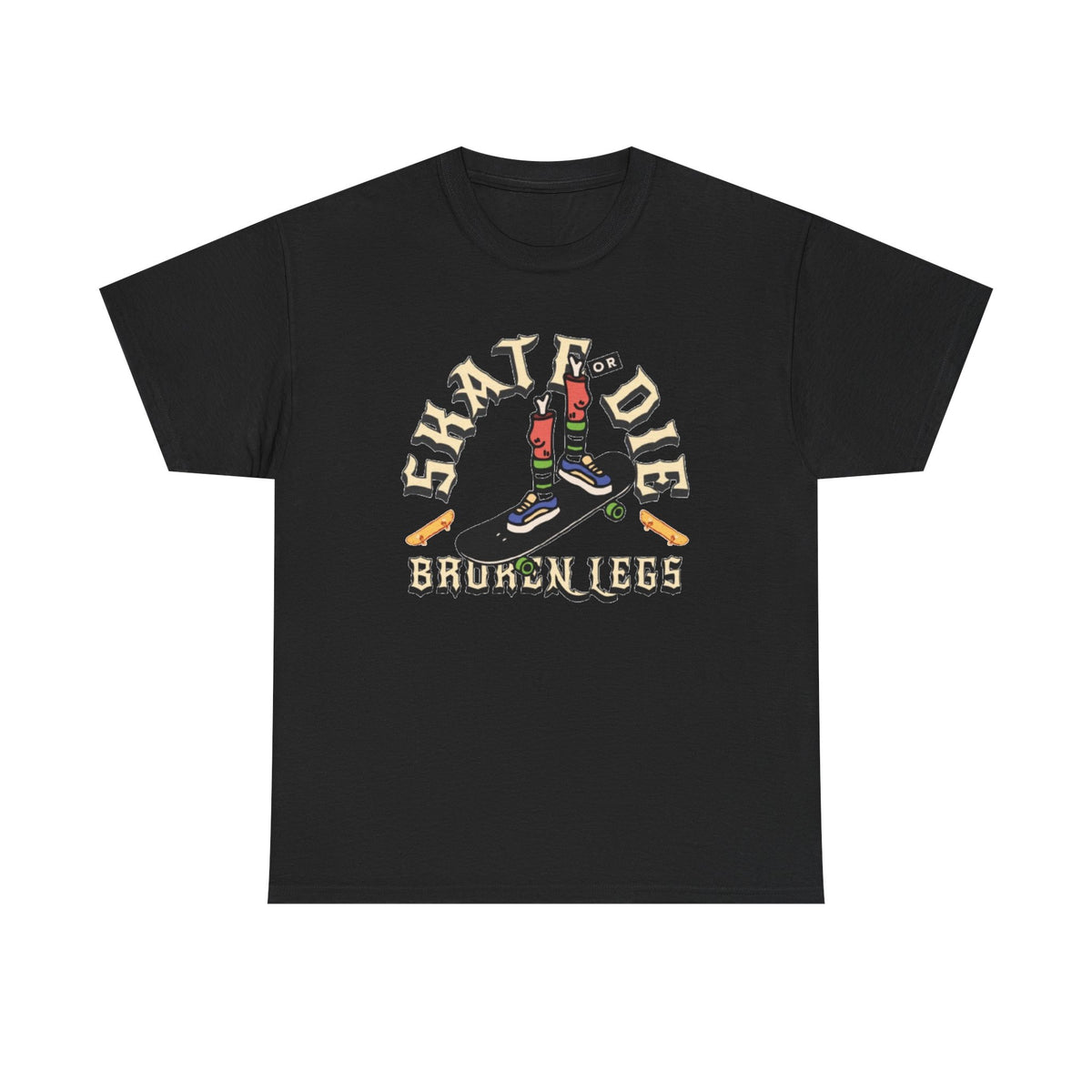 Skate or Die Broken Legs Graphic Tee - Vintage Skateboard Shirt