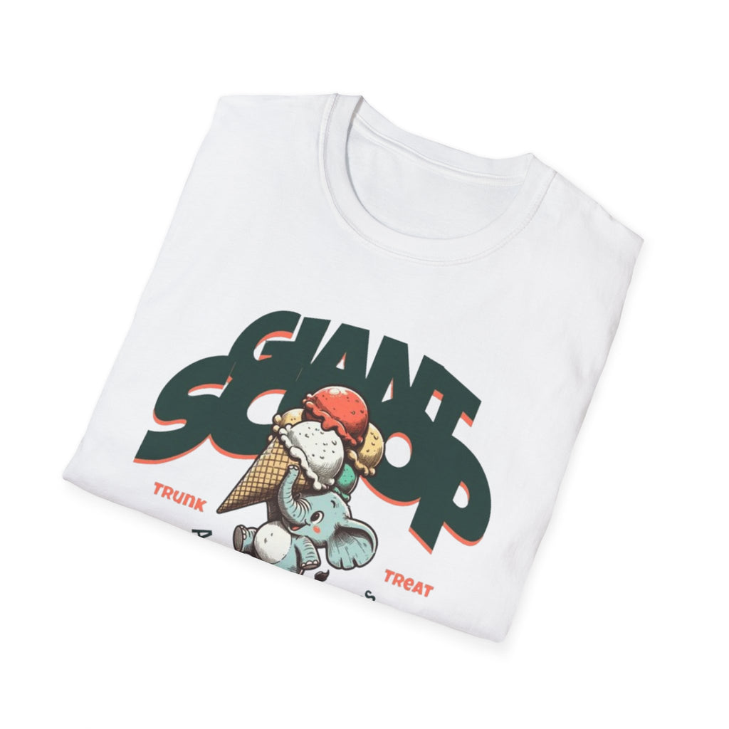 T-Shirt — 'Giant Scoop' Cute Elephant Ice Cream Graphic Tee
