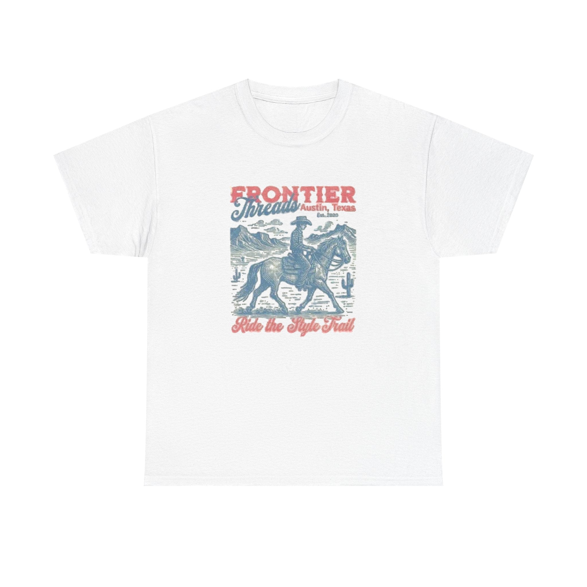 Frontier Trail Rider T-Shirt — Vintage Cowboy Western Graphic Tee
