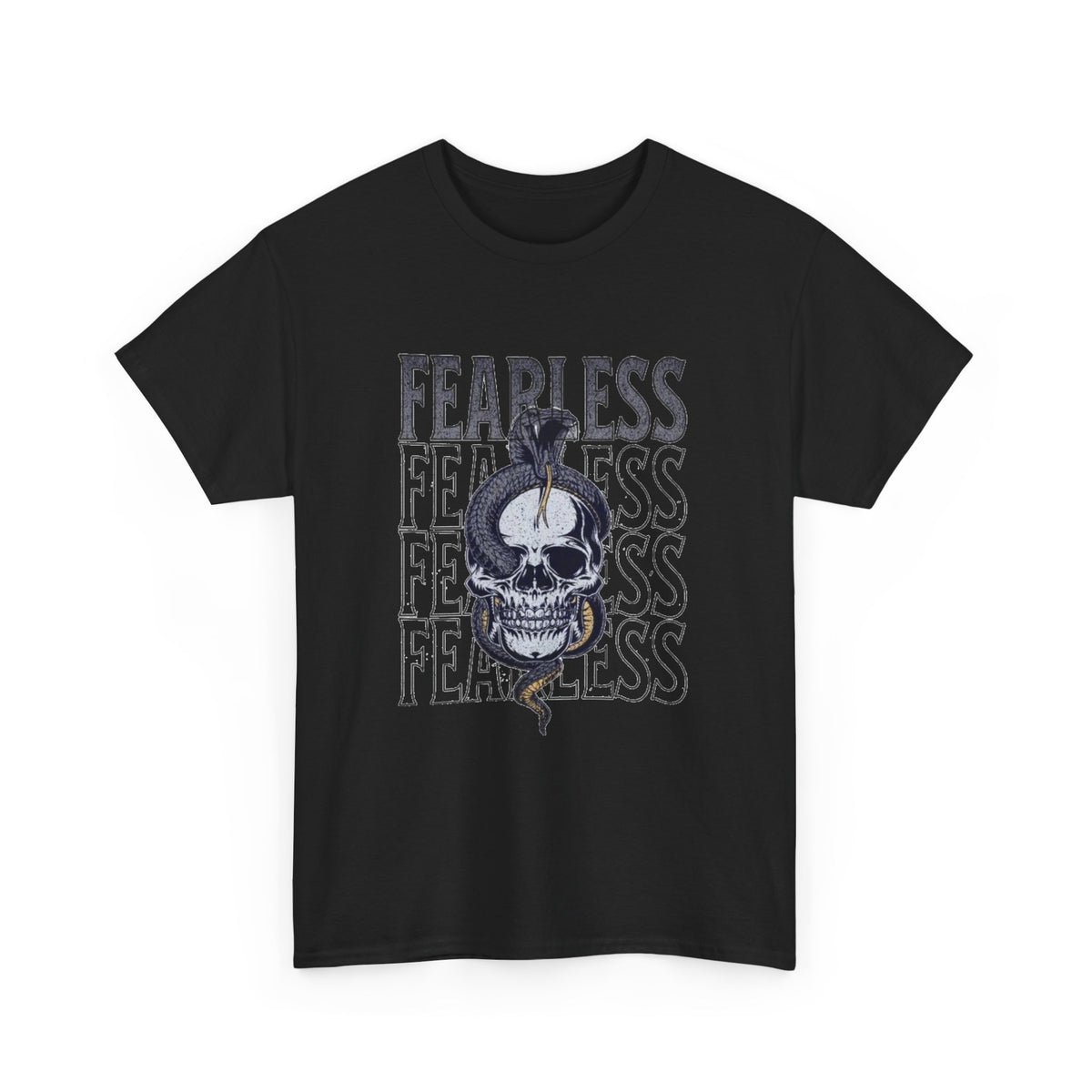 Fearless Skull Snake Tee — Gothic Graphic Skull T‑Shirt