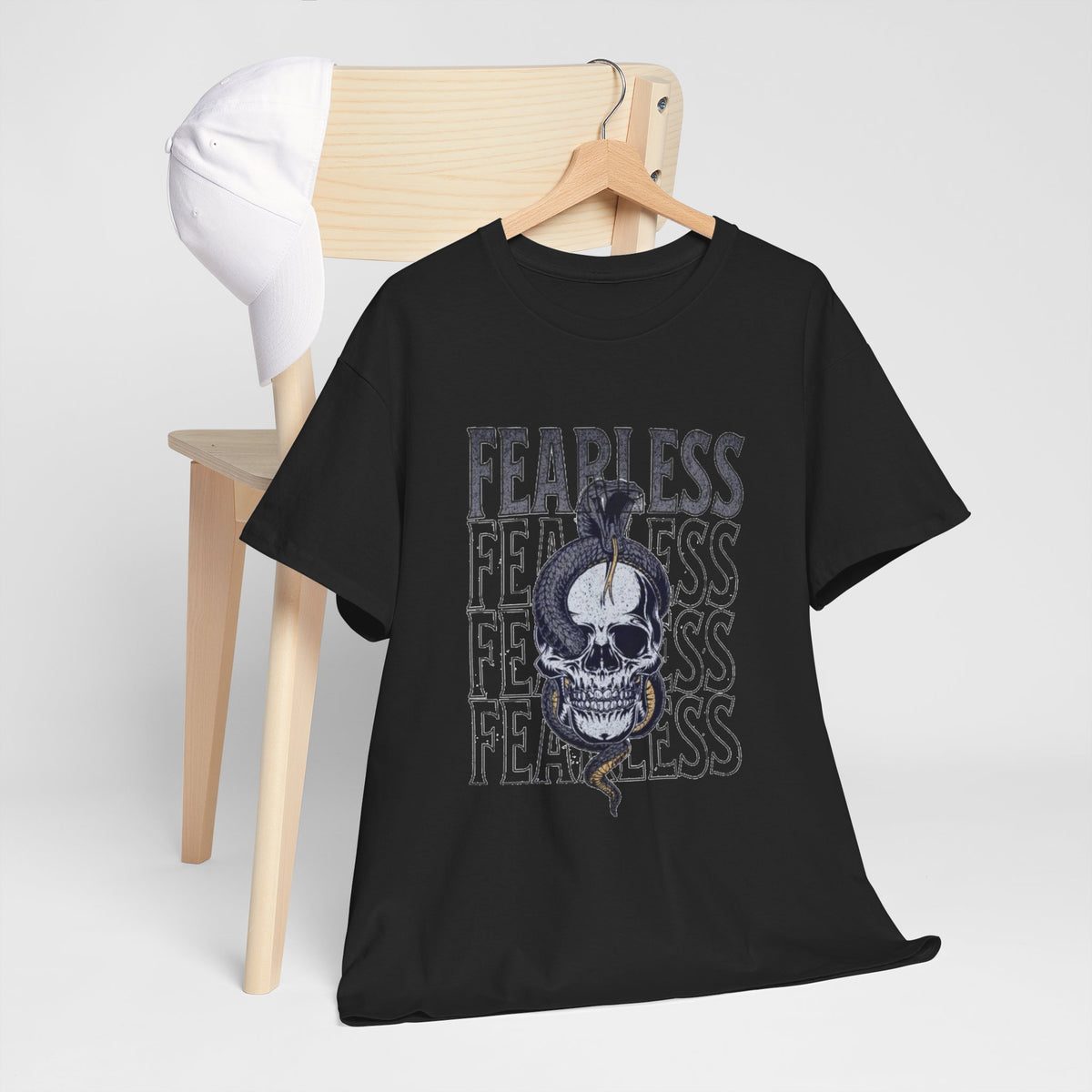 Fearless Skull Snake Tee — Gothic Graphic Skull T‑Shirt