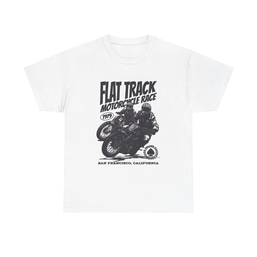 Flat Track Motorcycle Race Tee — Vintage San Francisco Moto Graphic T-Shirt