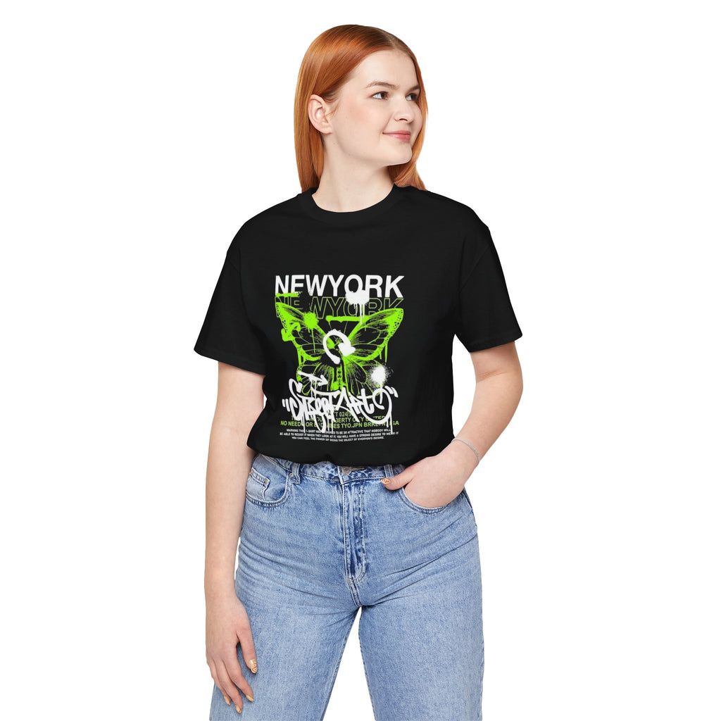 New York Graffiti Butterfly Tee — Street Skate Graphic T-Shirt