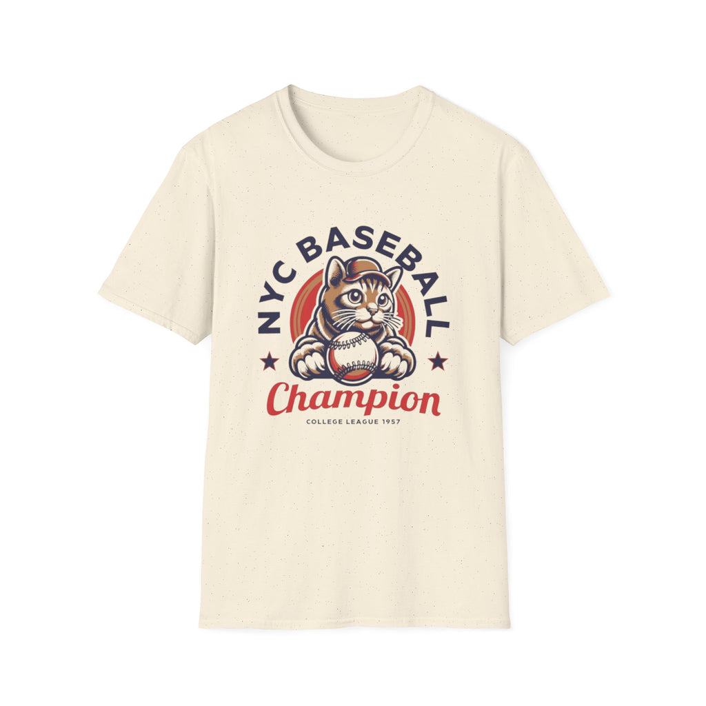 NYC Baseball Cat T‑Shirt — 'Champion' Vintage Team Tee
