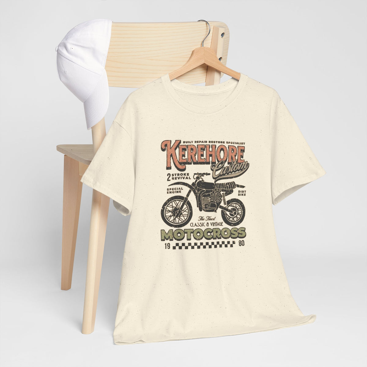 Kerehore Vintage Motocross Bike Tee — Retro Motorcycle Racing Graphic T-Shirt