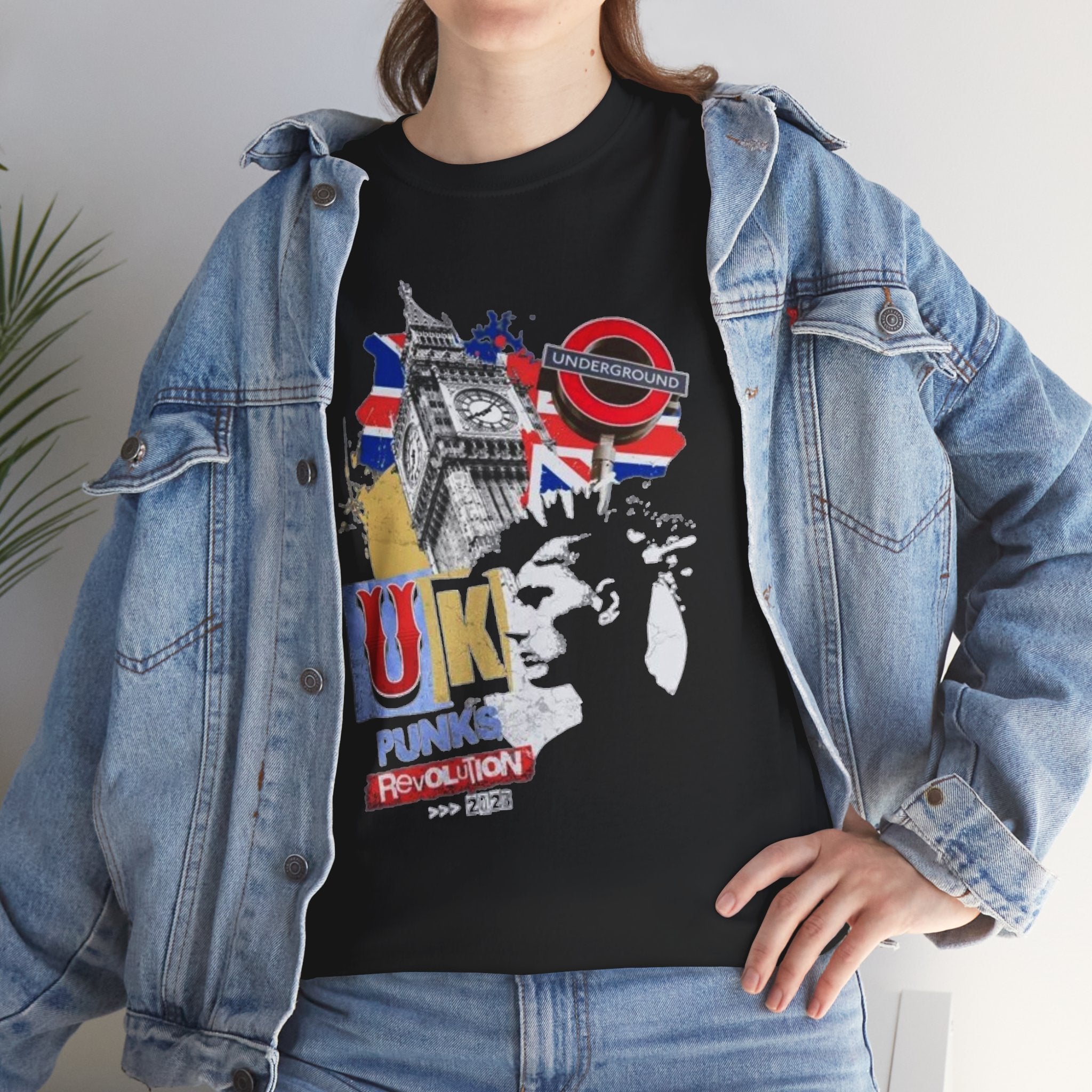 UK Punk Revolution Graphic Tee — Union Jack London Icons T‑Shirt