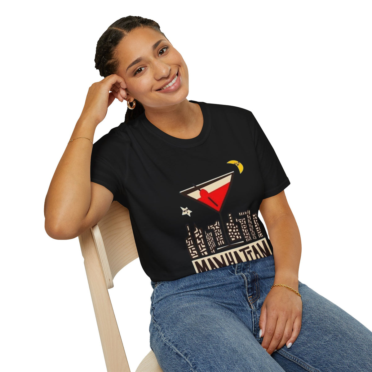 Manhattan Martini T-Shirt — NYC Skyline Cocktail Graphic Tee