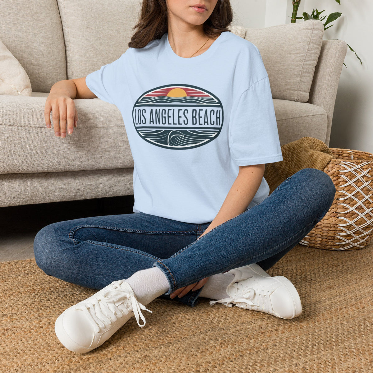 Los Angeles Beach T-Shirt — Retro Sunset Surf Graphic Tee