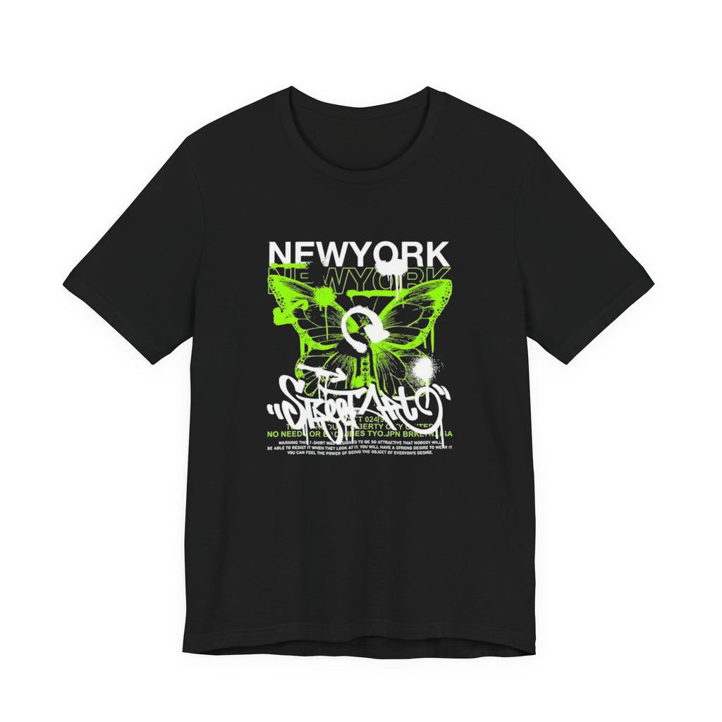 New York Graffiti Butterfly Tee — Street Skate Graphic T-Shirt