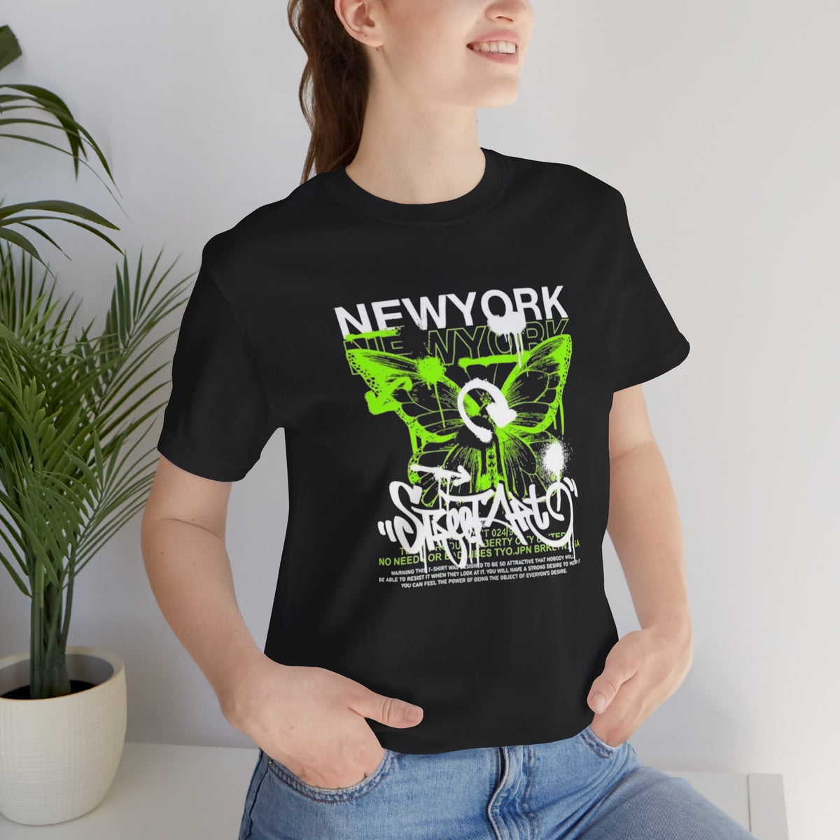 New York Graffiti Butterfly Tee — Street Skate Graphic T-Shirt
