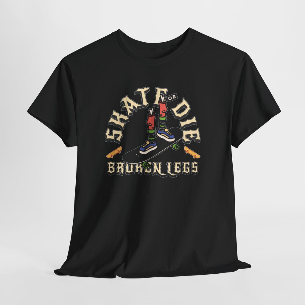 Skate or Die Broken Legs Graphic Tee - Vintage Skateboard Shirt