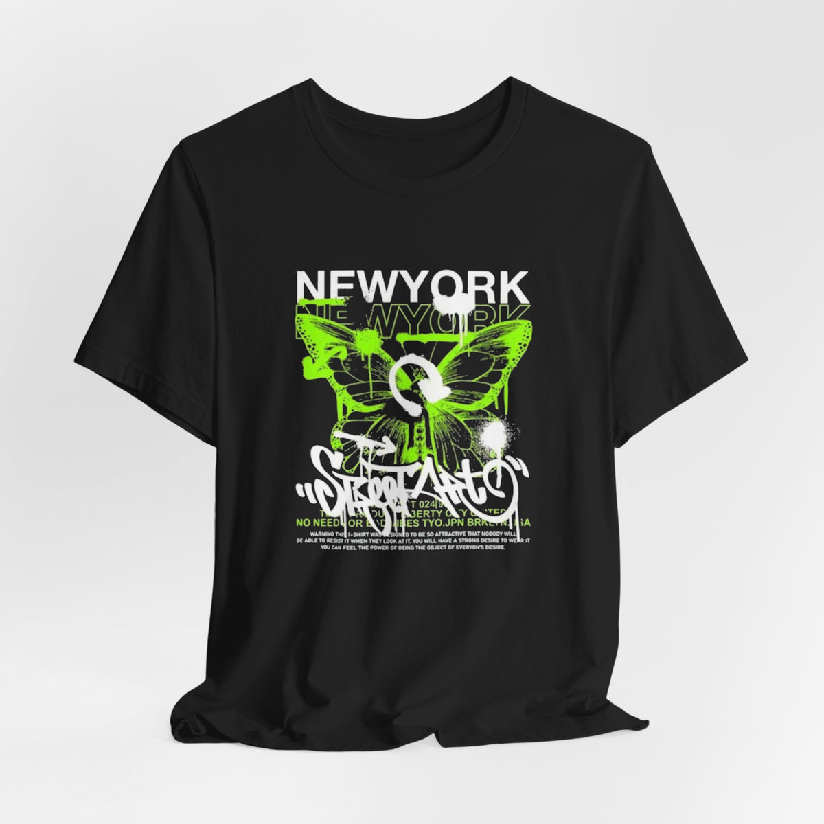 New York Graffiti Butterfly Tee — Street Skate Graphic T-Shirt